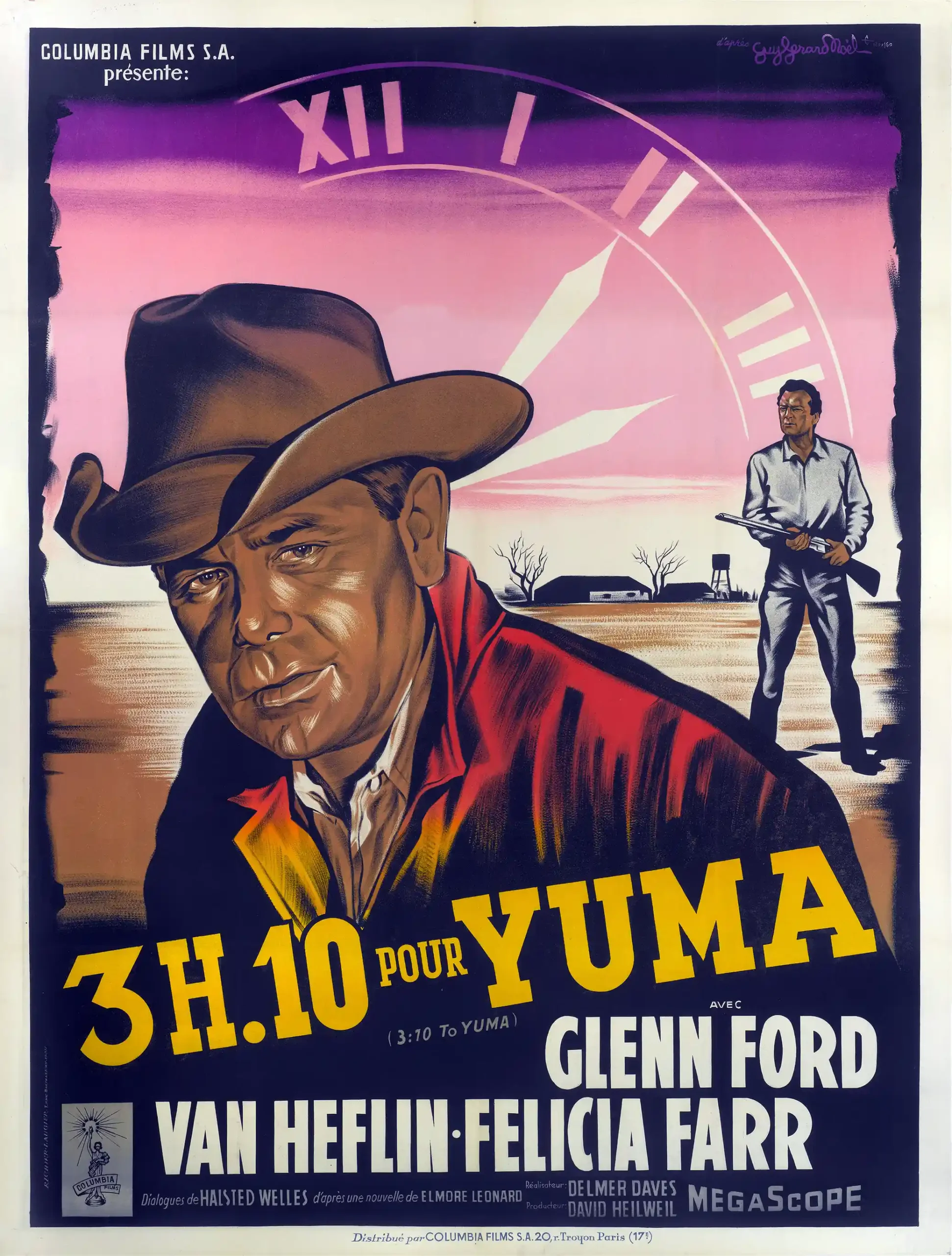 3:10 to Yuma | Vintage Western Movie Poster | Dramatic French Art Print