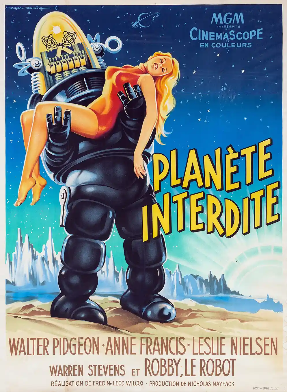 Forbidden Planet | Movie Poster | French Vintage Robby the Robot Art