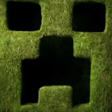 A Minecraft Movie 2025 Realistic Mossy Creeper Face Movie Poster
