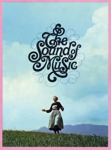The Sound of Music, Vintage Swirl Typography Movie Poster