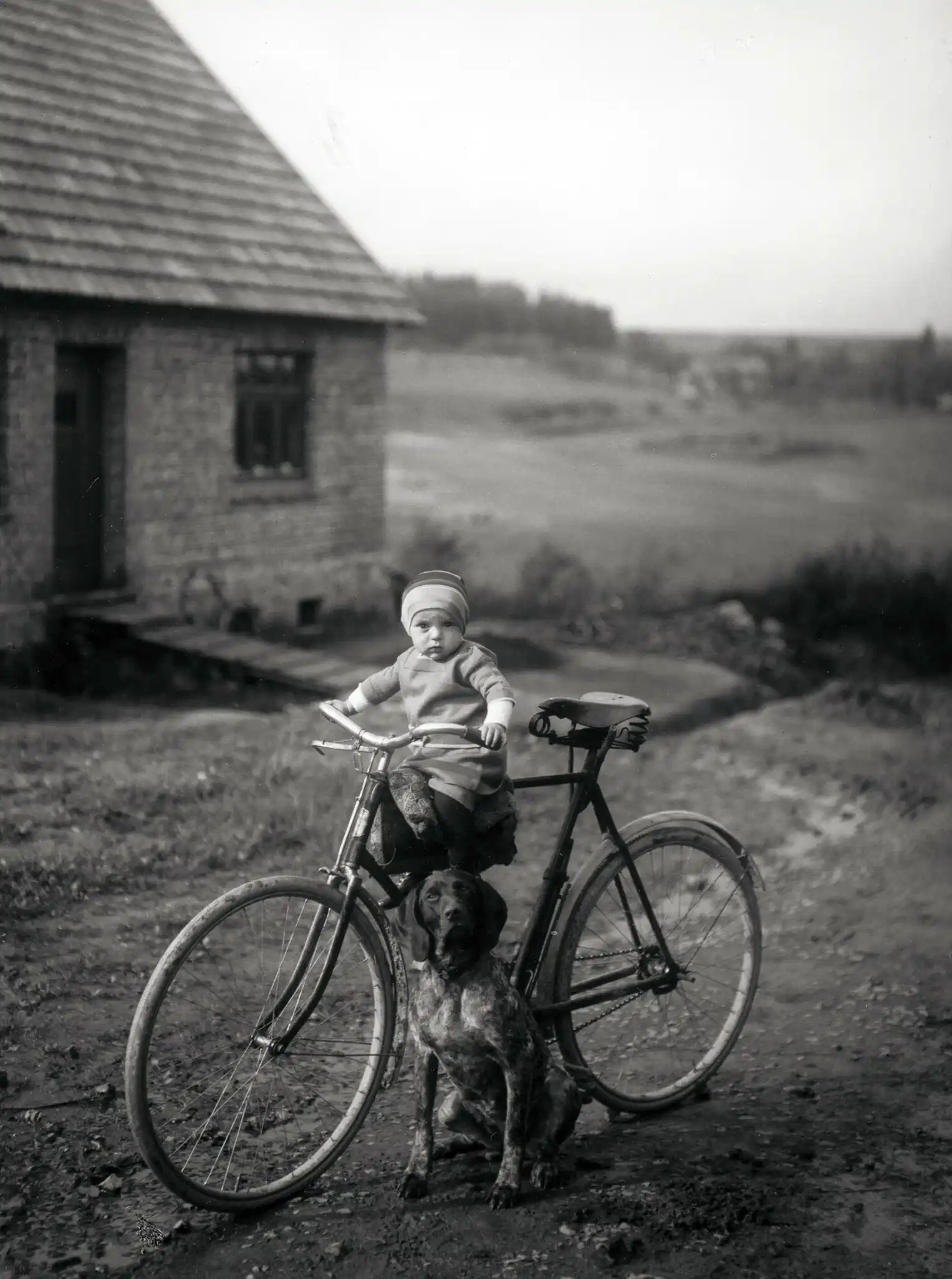 August Sander | Vintage Photography Poster | Child on Bicycle with Dog