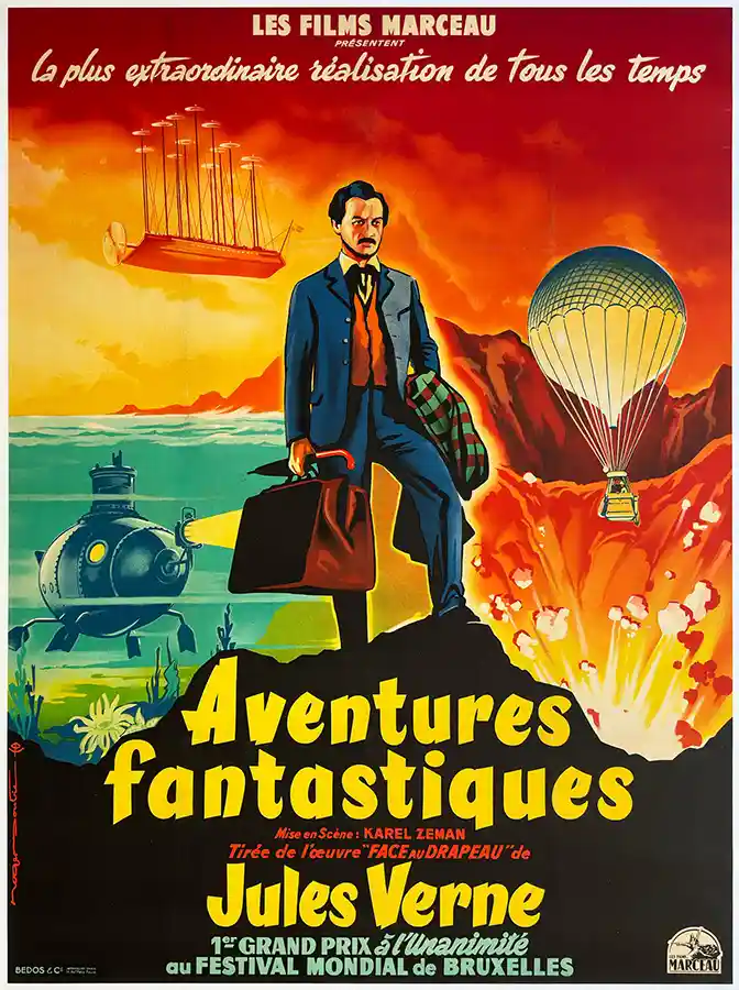 Aventures Fantastiques | Movie Poster | Jules Verne Steampunk Retro Art