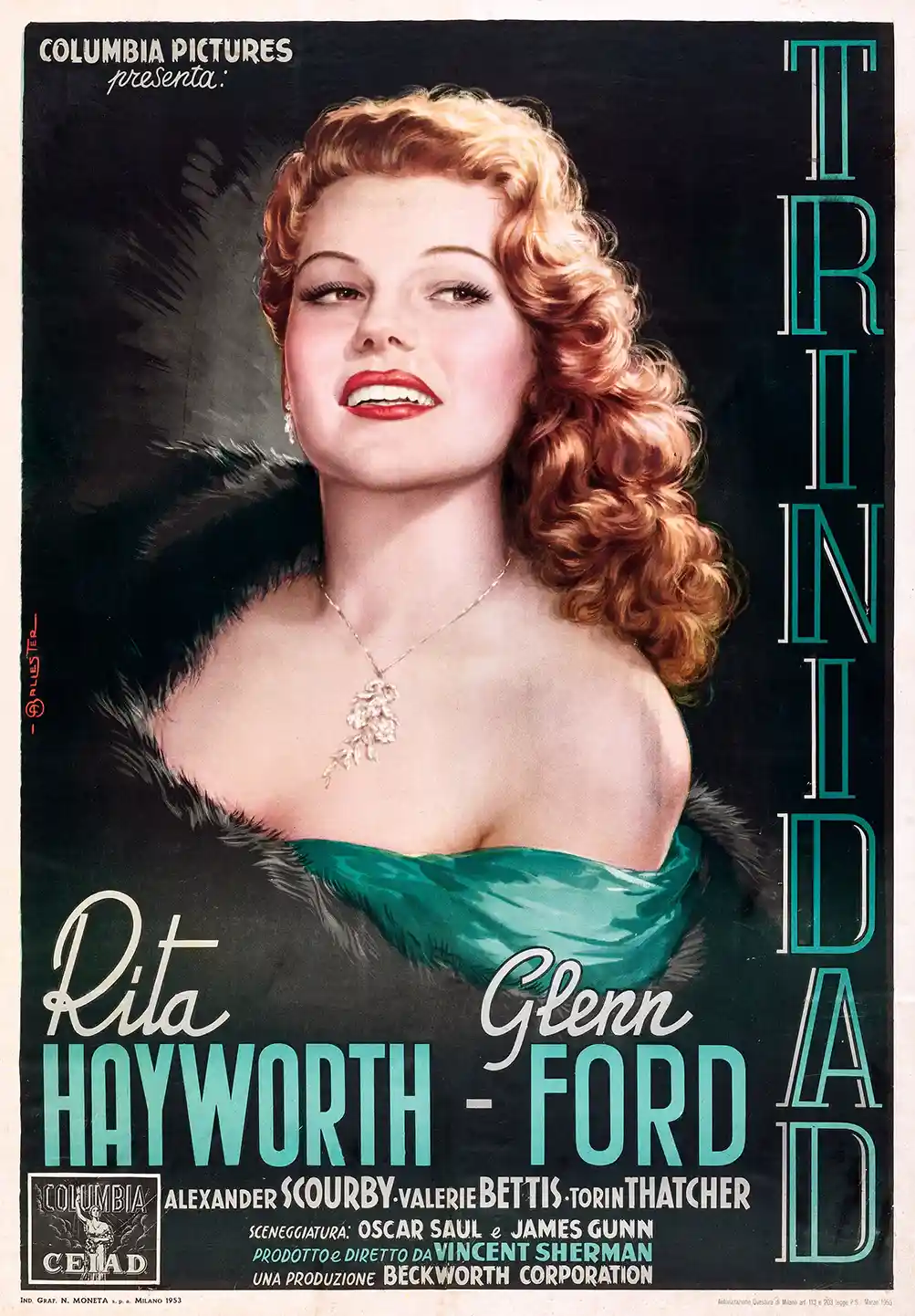 Affair in Trinidad | Movie Poster | Vintage Rita Hayworth Glamour Print