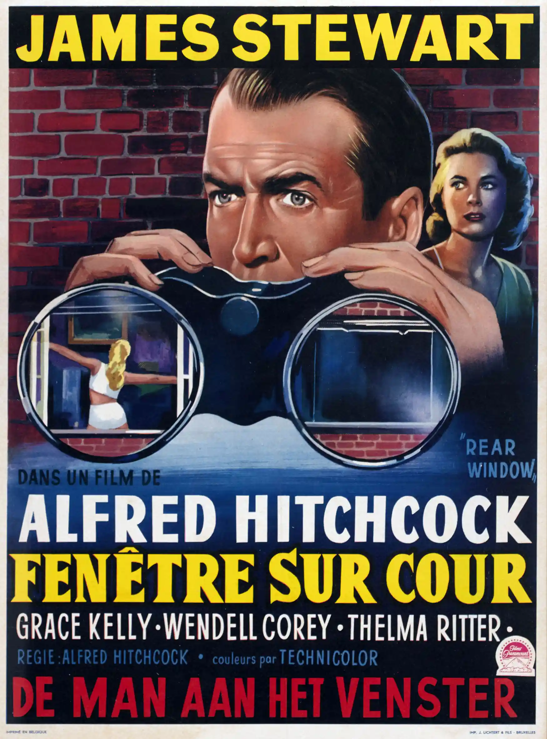 Alfred Hitchcock's Rear Window | Vintage Movie Poster | Iconic Suspense Art