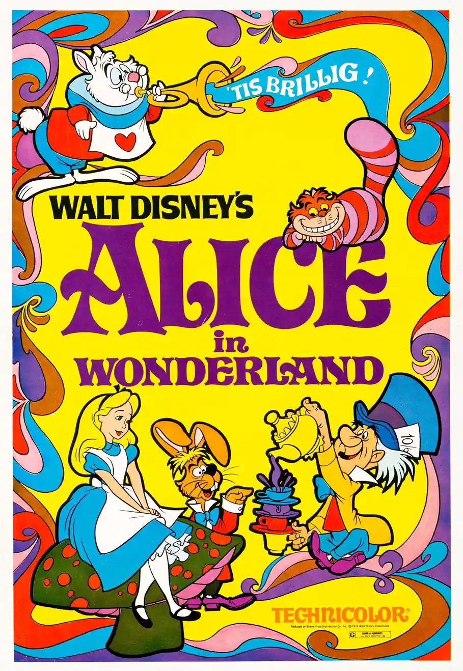 Alice in Wonderland | Movie Poster | 1974 Psychedelic Retro Art Print