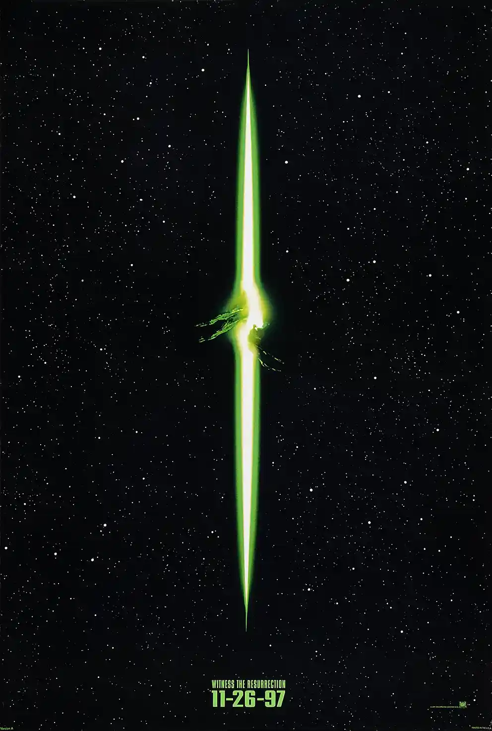 Alien Resurrection | Movie Poster | Minimalist Green Energy Beam Sci-Fi Print