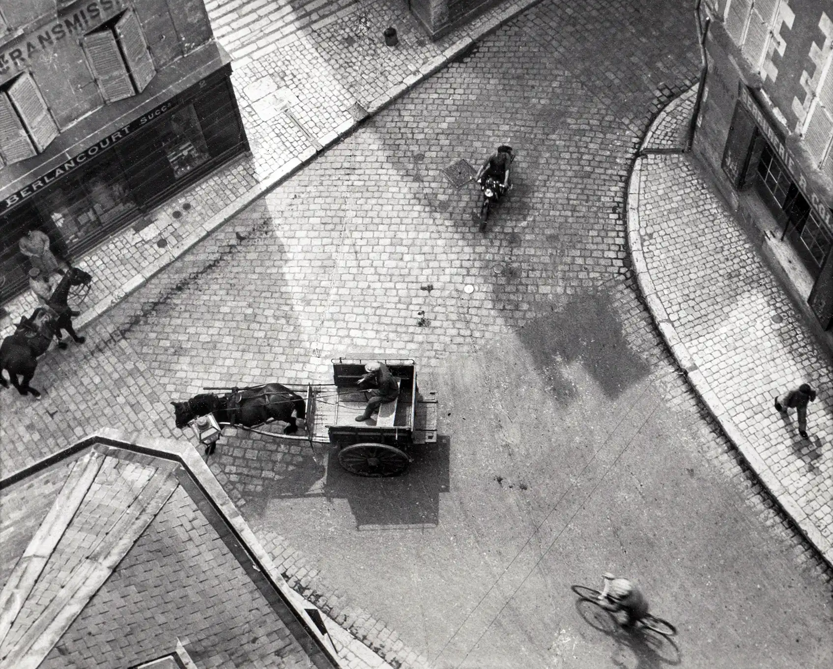 André Kertész | Art Poster | Aerial View of Paris Street & Cart