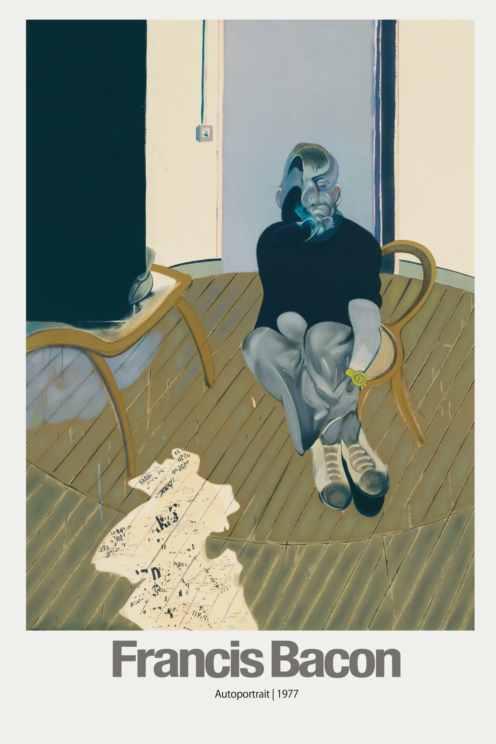 Francis Bacon | Art Poster | Autoportrait 1977 Distorted Figure Print
