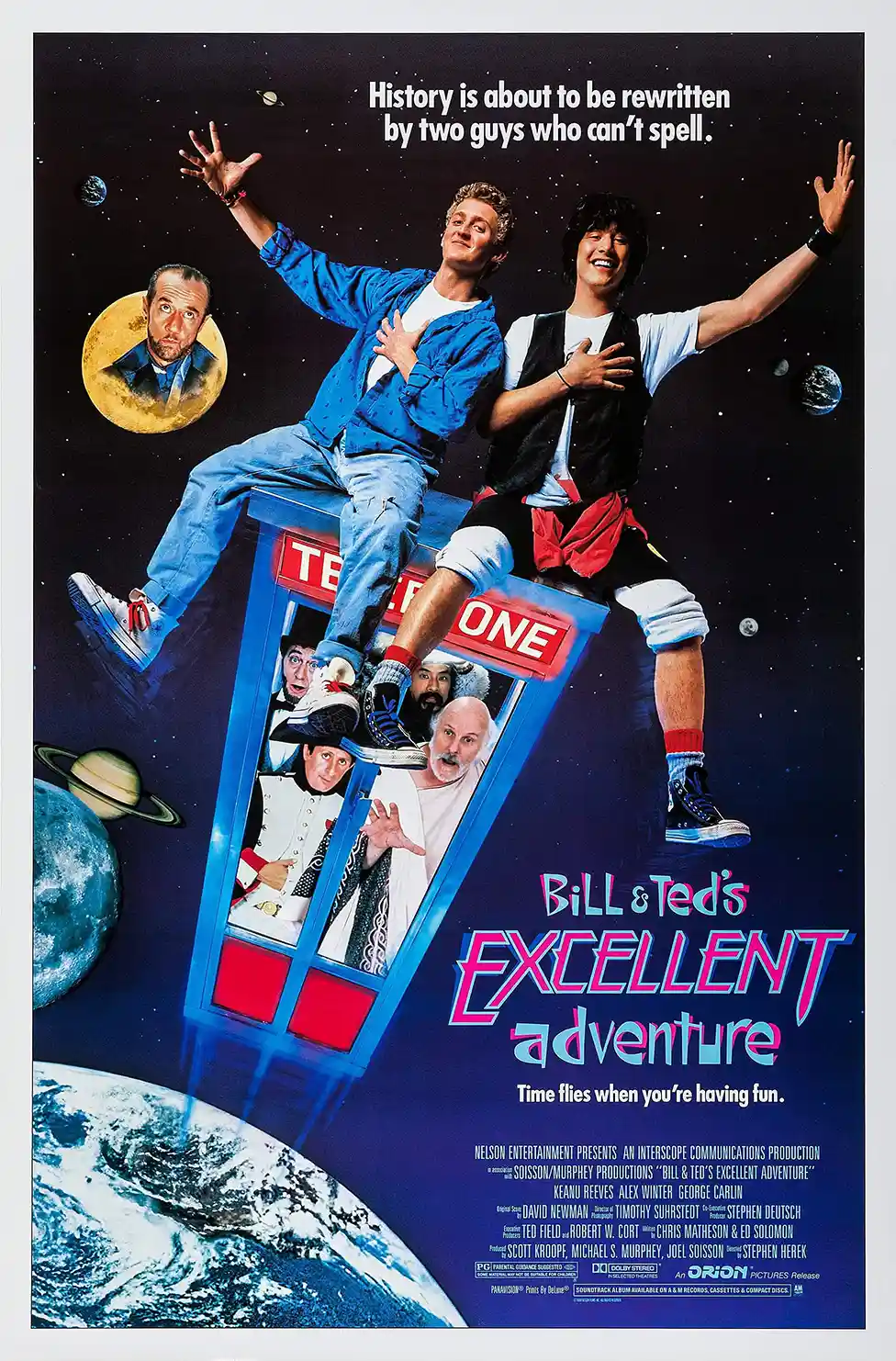 Bill & Ted's Excellent Adventure | Movie Poster | Retro 80s Phone Booth Wall Art