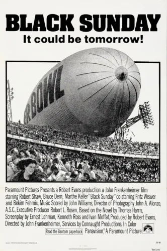Black Sunday 1977 Movie, Vintage Blimp Disaster Movie Poster