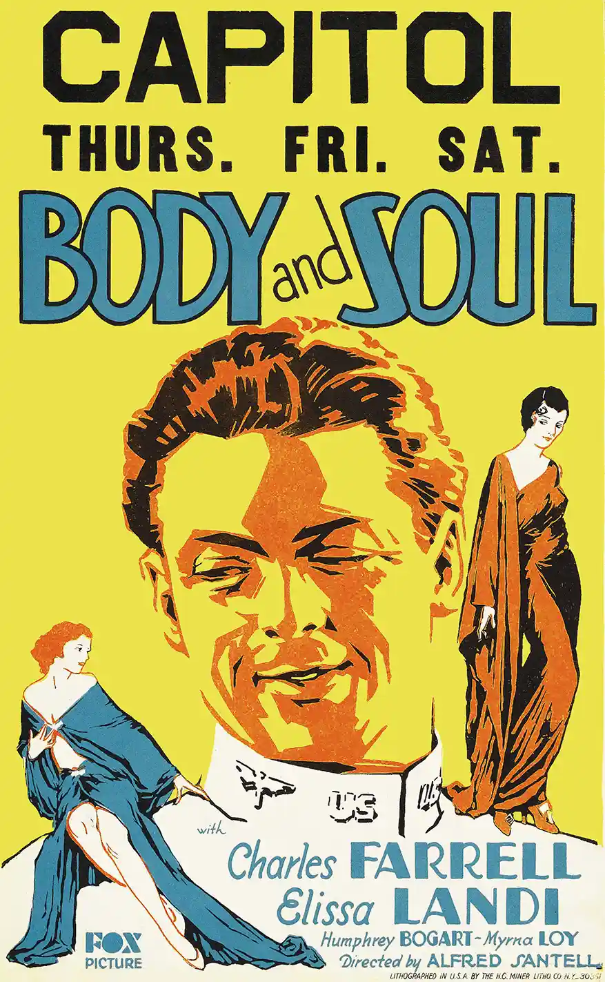 Body and Soul (1931) | Vintage Movie Poster | Yellow Wall Art Print
