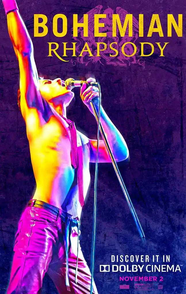 Bohemian Rhapsody | Movie Poster | Neon Freddie Mercury Performance Art