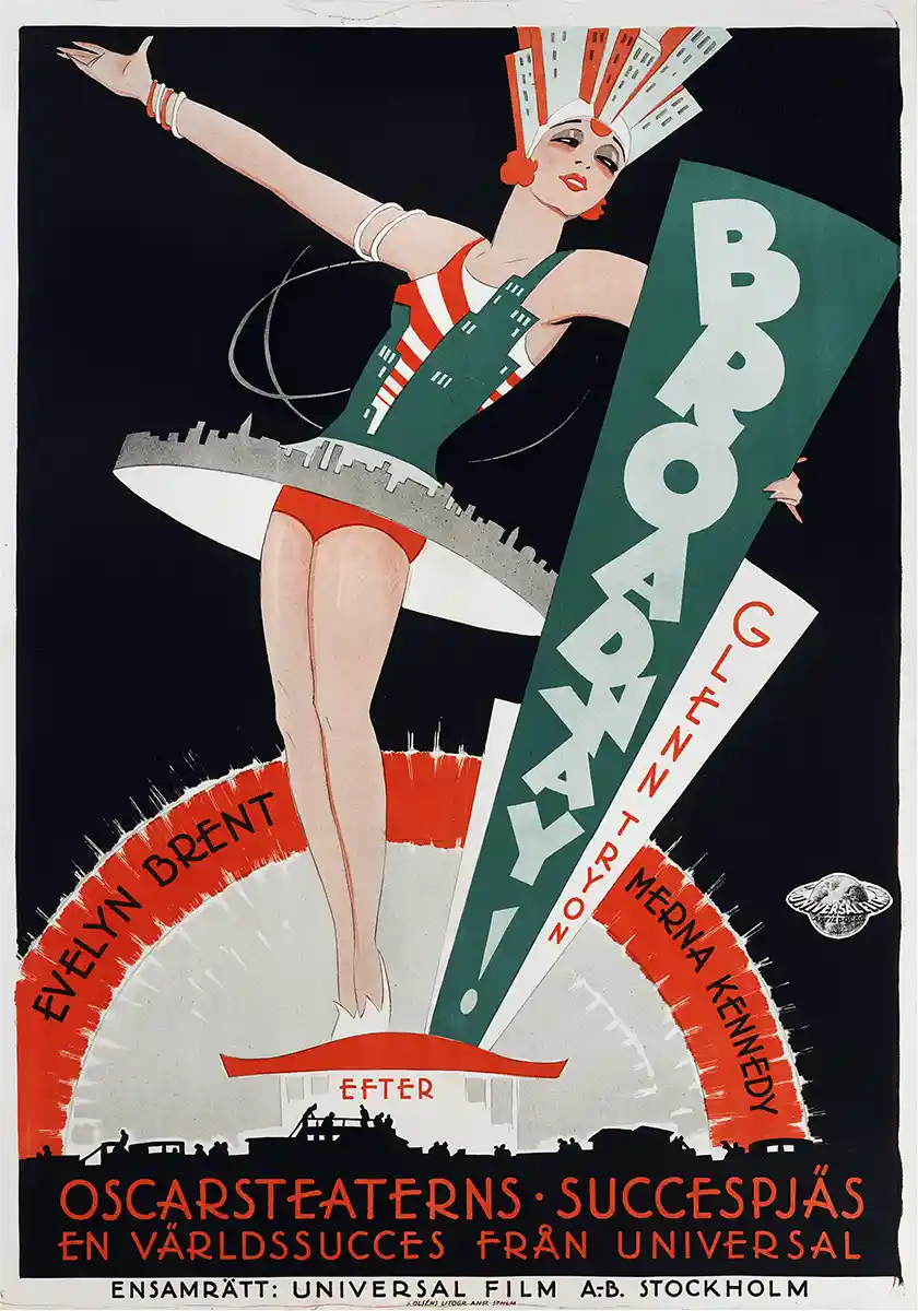 Broadway (1929) | Vintage Movie Poster | Iconic Art Deco Dancer Print