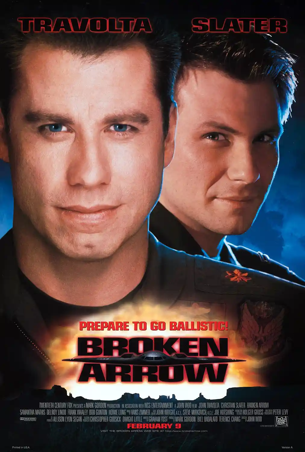 Broken Arrow | Movie Poster | John Travolta Christian Slater Art
