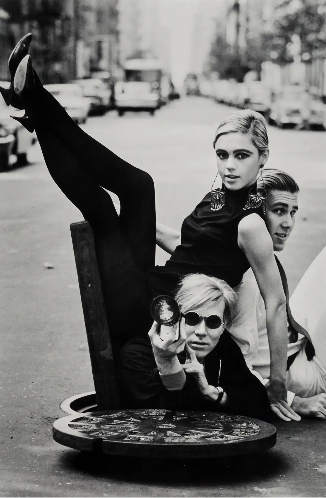 Andy Warhol & Edie Sedgwick | Pop Art Photography Poster | Manhole Cover Shot