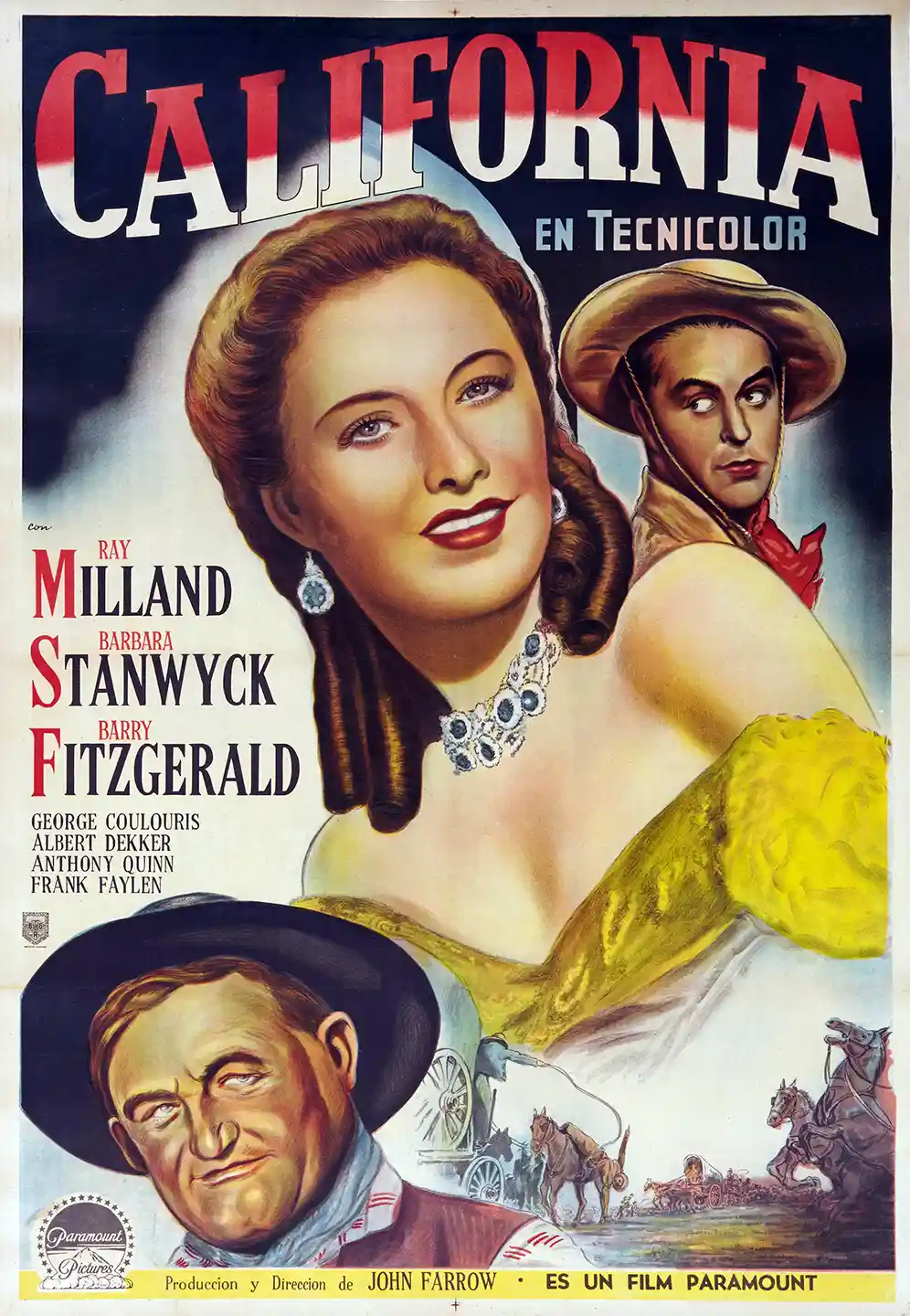 California (1947) | Classic Western Movie Poster | Barbara Stanwyck Retro Wall Art