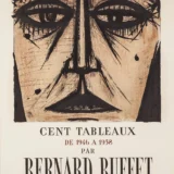 Bernard Buffet, Art Exhibition Poster, Cent Tableaux 1958 Portrait Print
