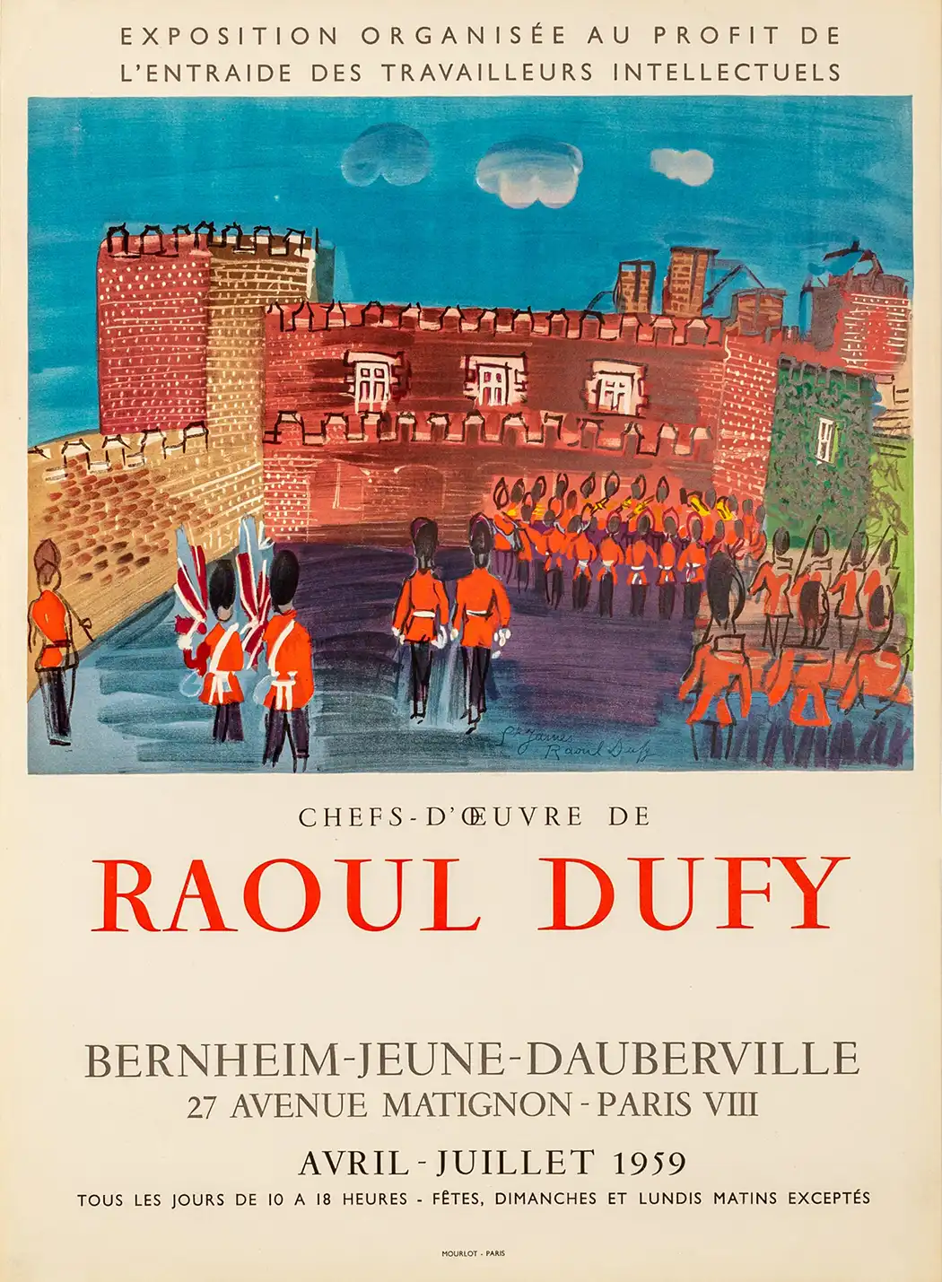 Raoul Dufy Exhibition | Art Poster | 1959 Military Guards Castle Print