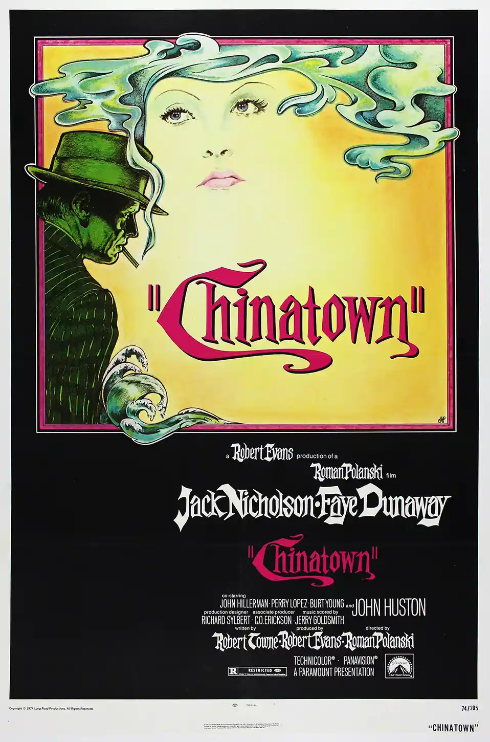 Chinatown (1974) | Classic Movie Poster | Neo-Noir Vintage Illustration
