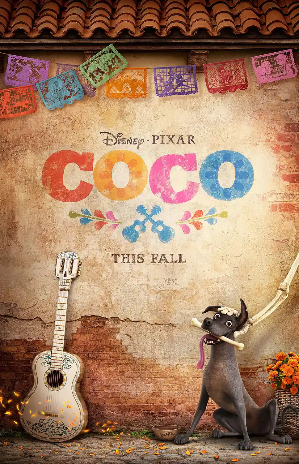 Coco | Disney Pixar Movie Poster | Iconic Guitar & Dante Wall Art Print