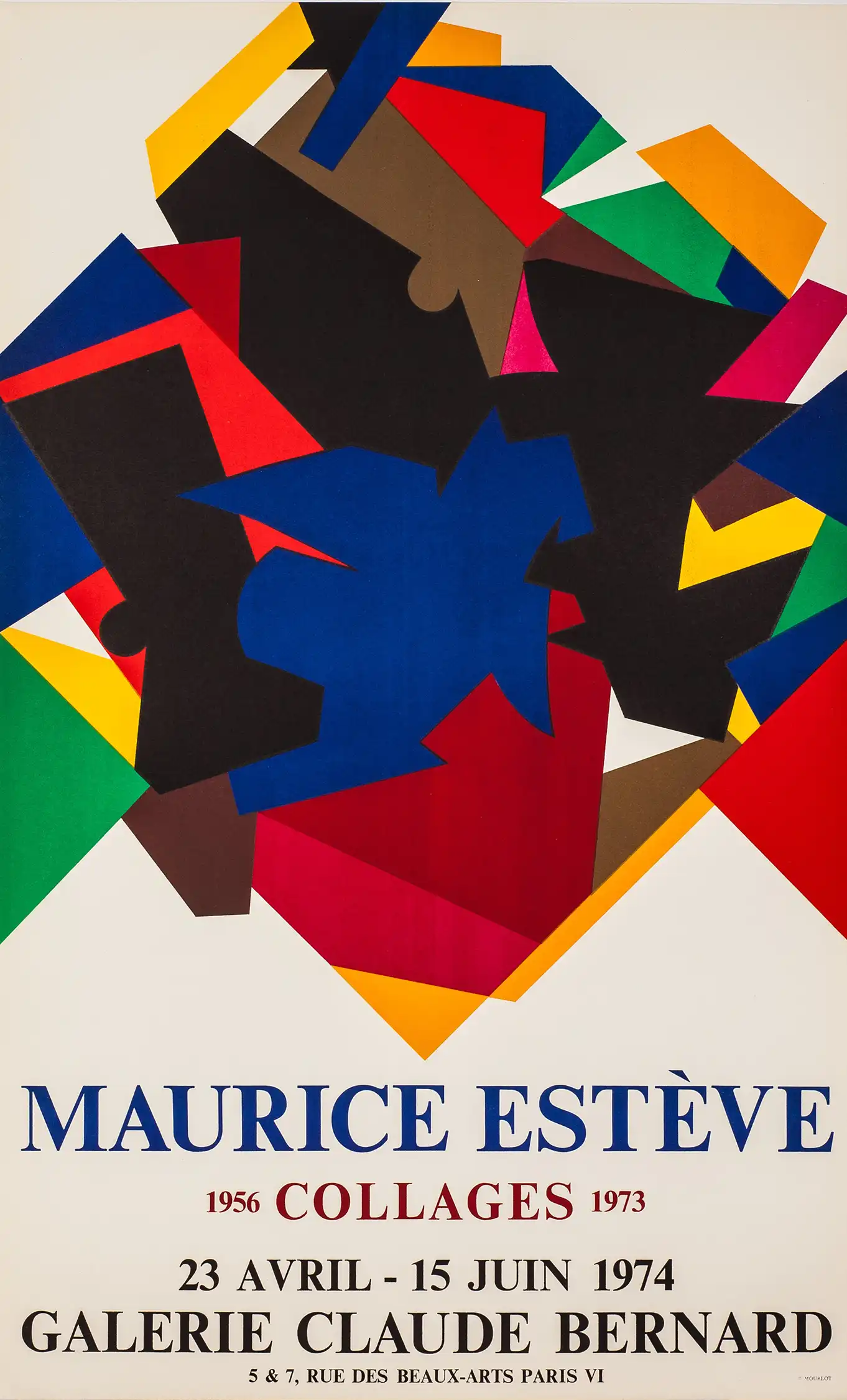 Maurice Estève | Abstract Collage Poster | 1974 Exhibition Wall Art Print