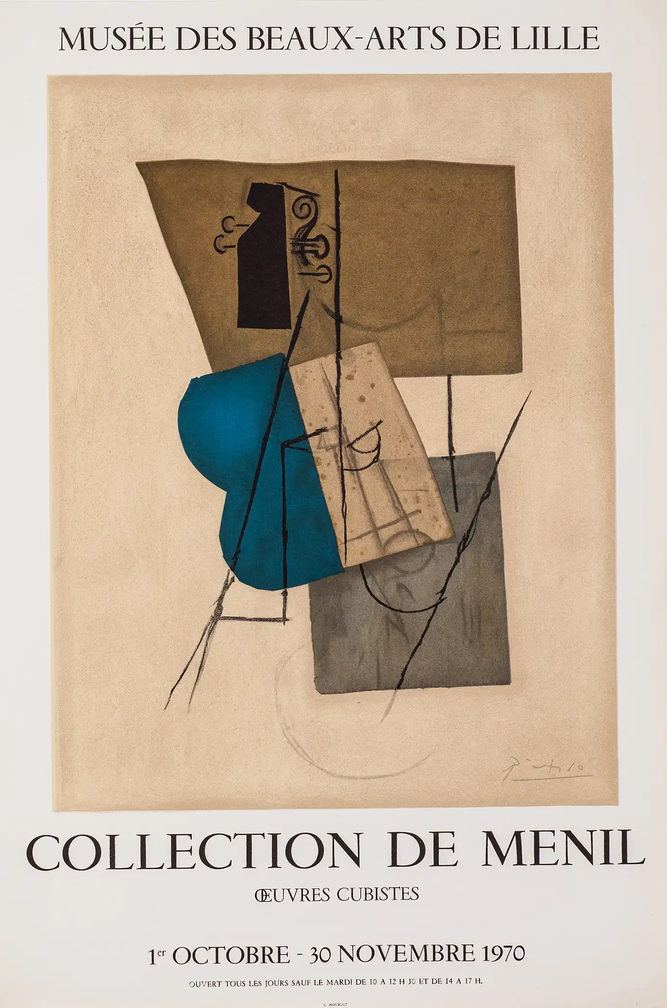 Pablo Picasso | Cubist Exhibition Poster | Collection de Menil Vintage Art Print