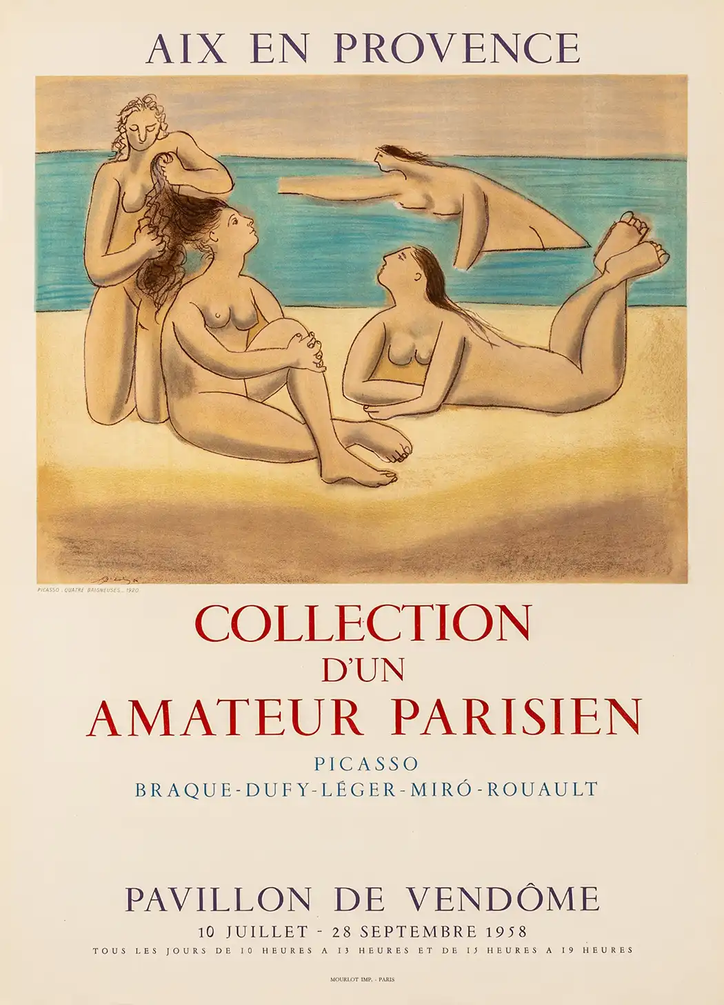 Picasso Aix-en-Provence Exhibition Poster | Vintage "Four Bathers" Art Print