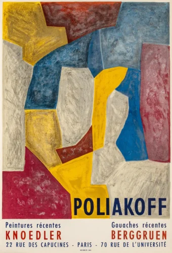 Serge Poliakoff Abstract Art Print, Knoedler Exhibition Poster
