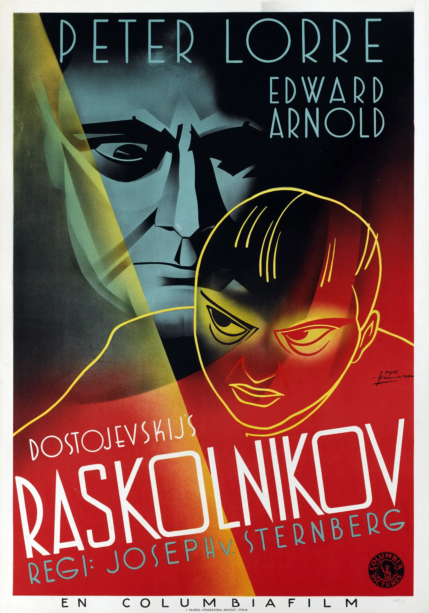 Crime and Punishment (1935) | Movie Poster | Art Deco Vintage Film Art