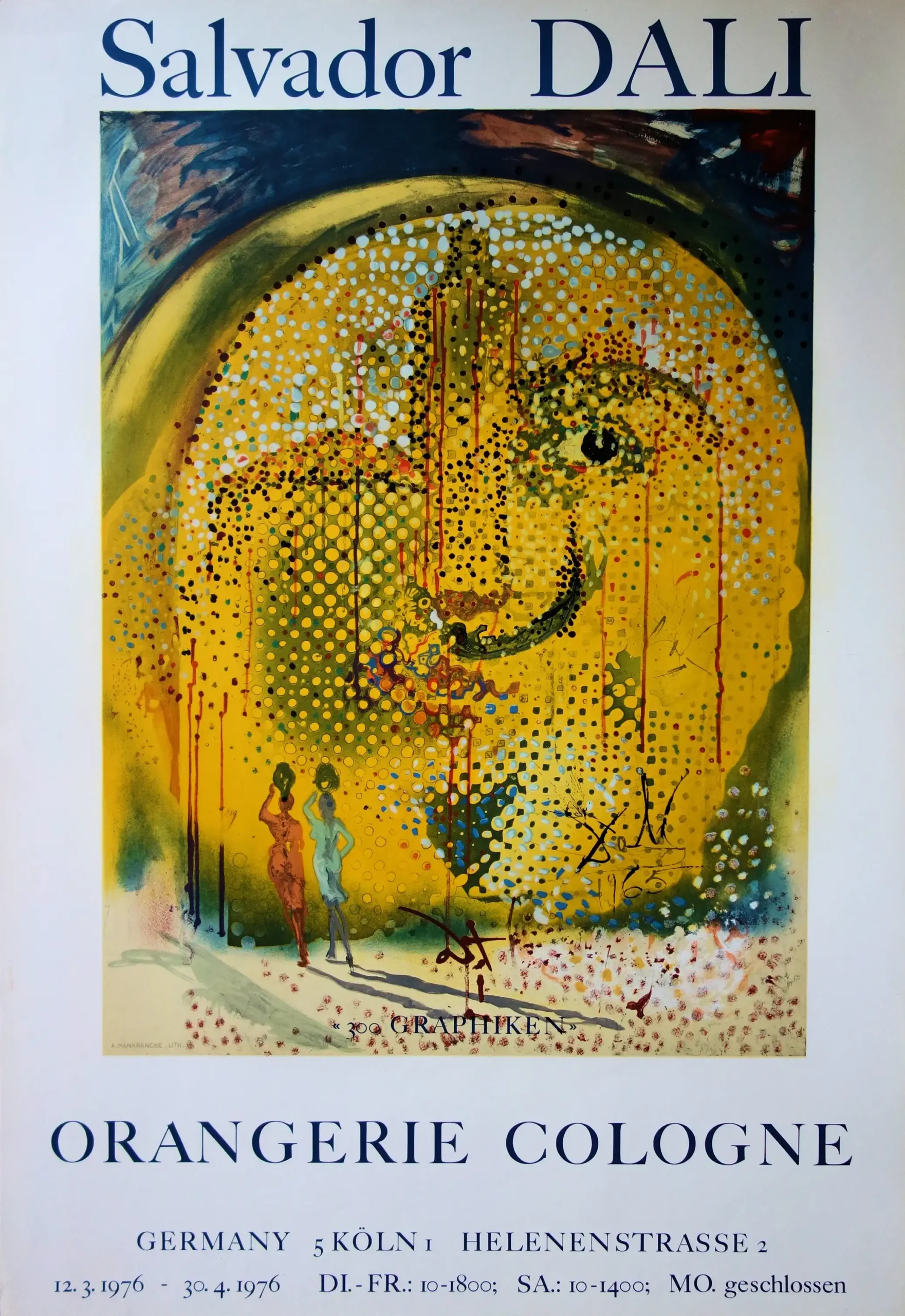 Salvador Dalí | Vintage Art Poster | Orangerie Cologne Exhibition Print
