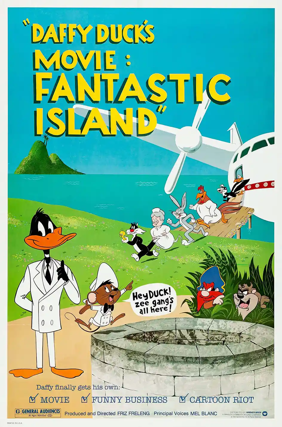 Daffy Duck's Movie: Fantastic Island | Looney Tunes Poster | Vintage Animated Film Art