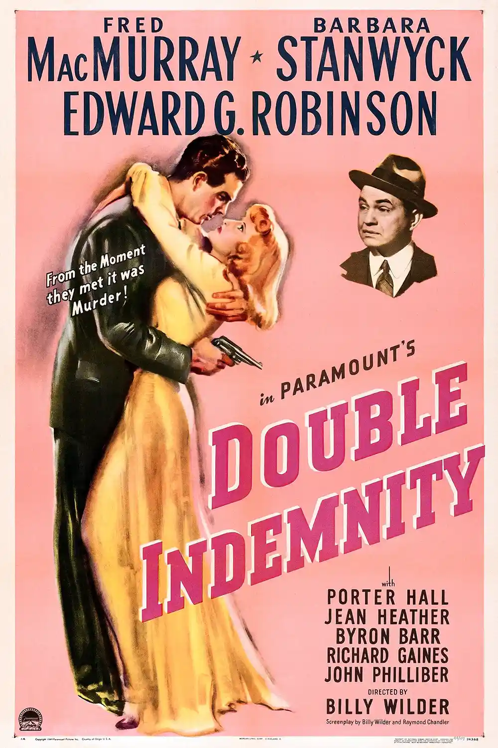 Double Indemnity | Movie Poster | Vintage Film Noir Wall Art