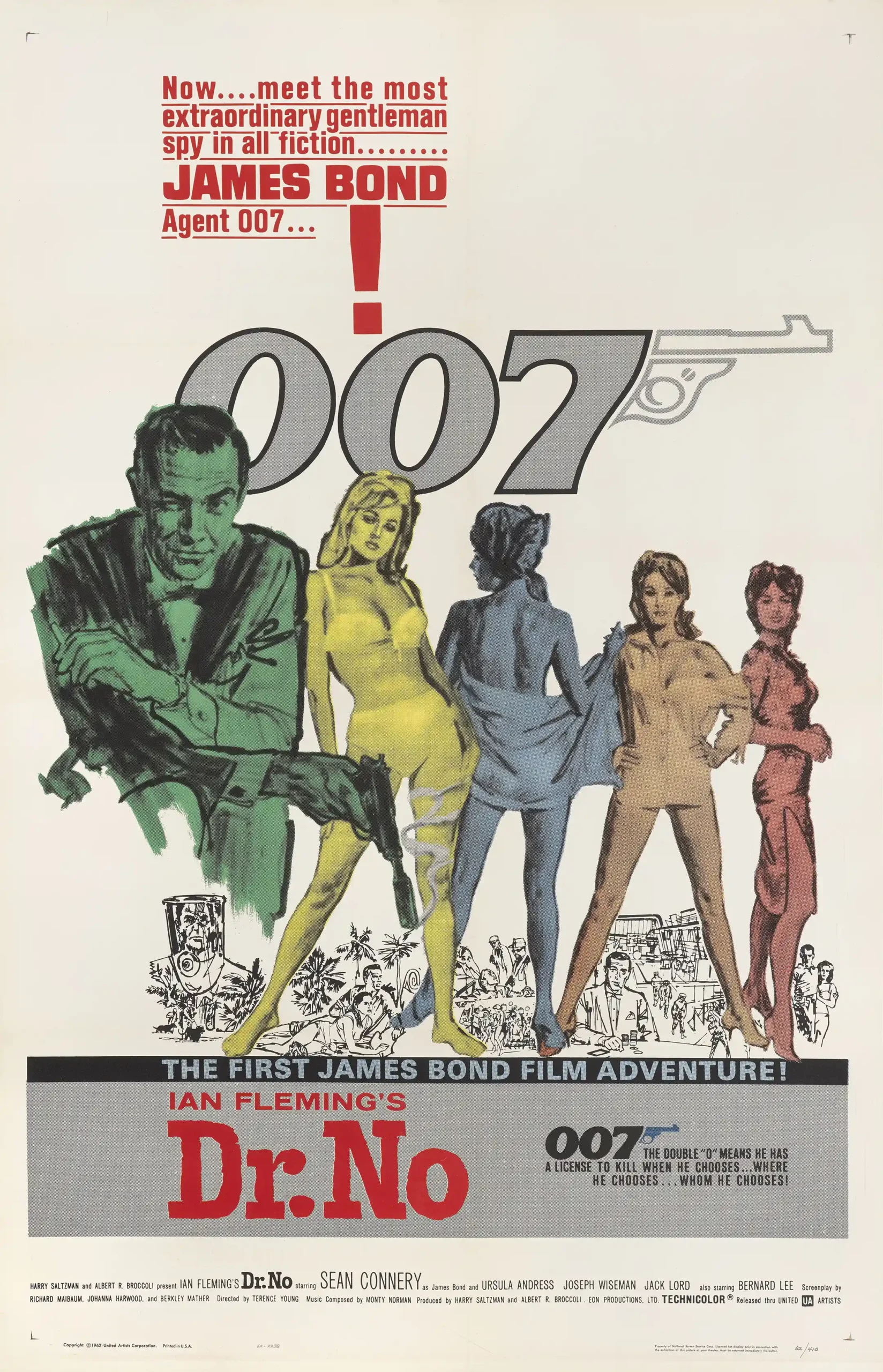 Dr. No | Movie Poster | Original 1962 James Bond Film Art