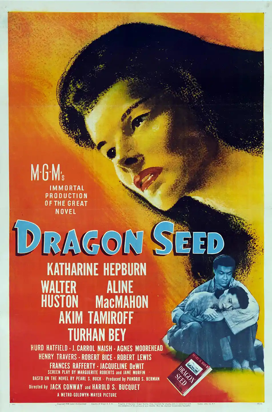 Dragon Seed (1944) | Movie Poster | Katharine Hepburn Vintage Wall Art