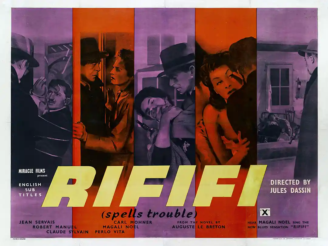 Rififi (1955) | Movie Poster | Vintage British Heist Film Art