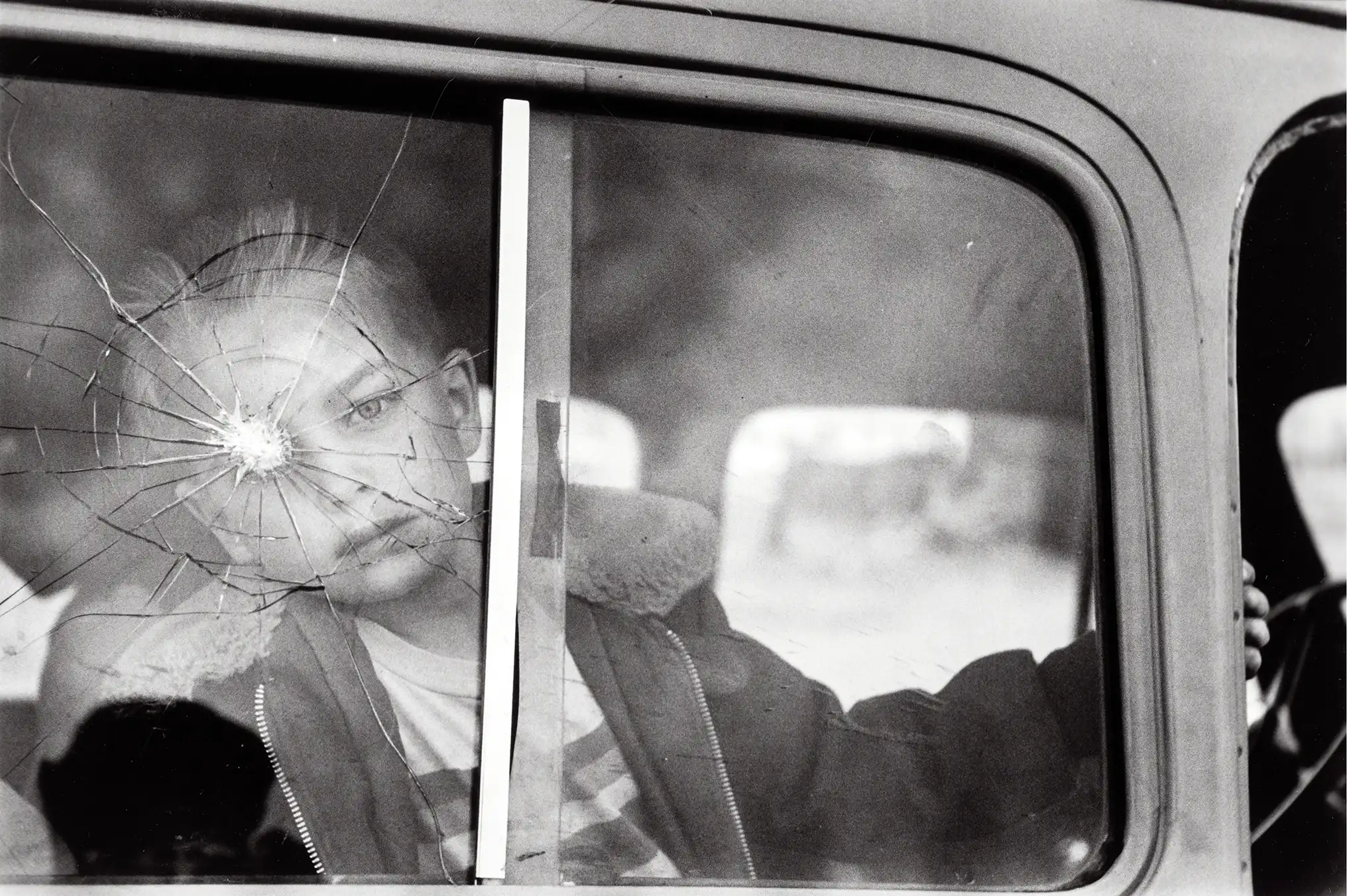 Elliott Erwitt | Art Photography Poster | Child Behind Cracked Window Print