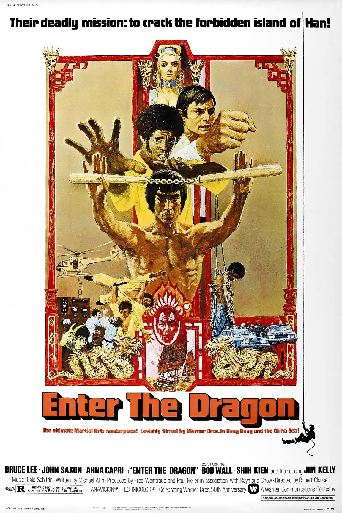 Enter the Dragon | Classic Movie Poster | Bruce Lee Nunchaku Art Print