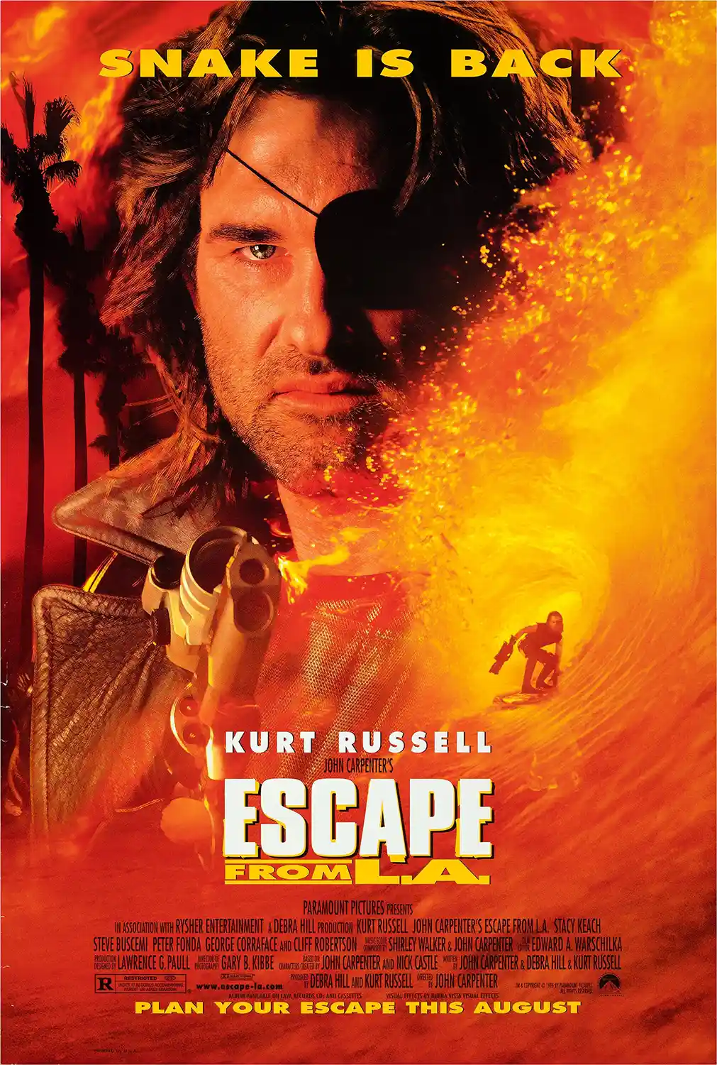Escape From L.A. | Movie Poster | Snake Plissken Fiery Wall Art