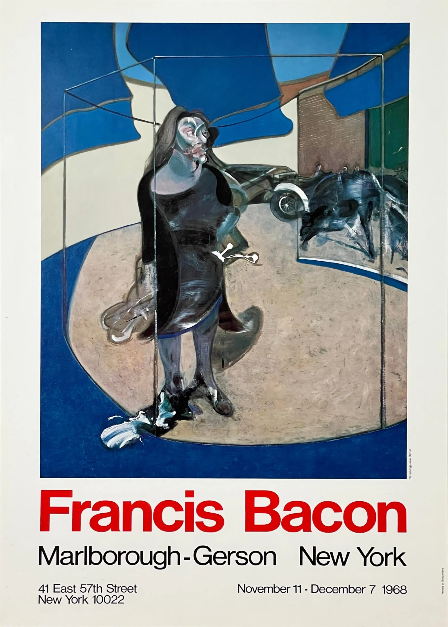 Francis Bacon | Art Exhibition Poster | Marlborough Gerson 1968 Vintage Print