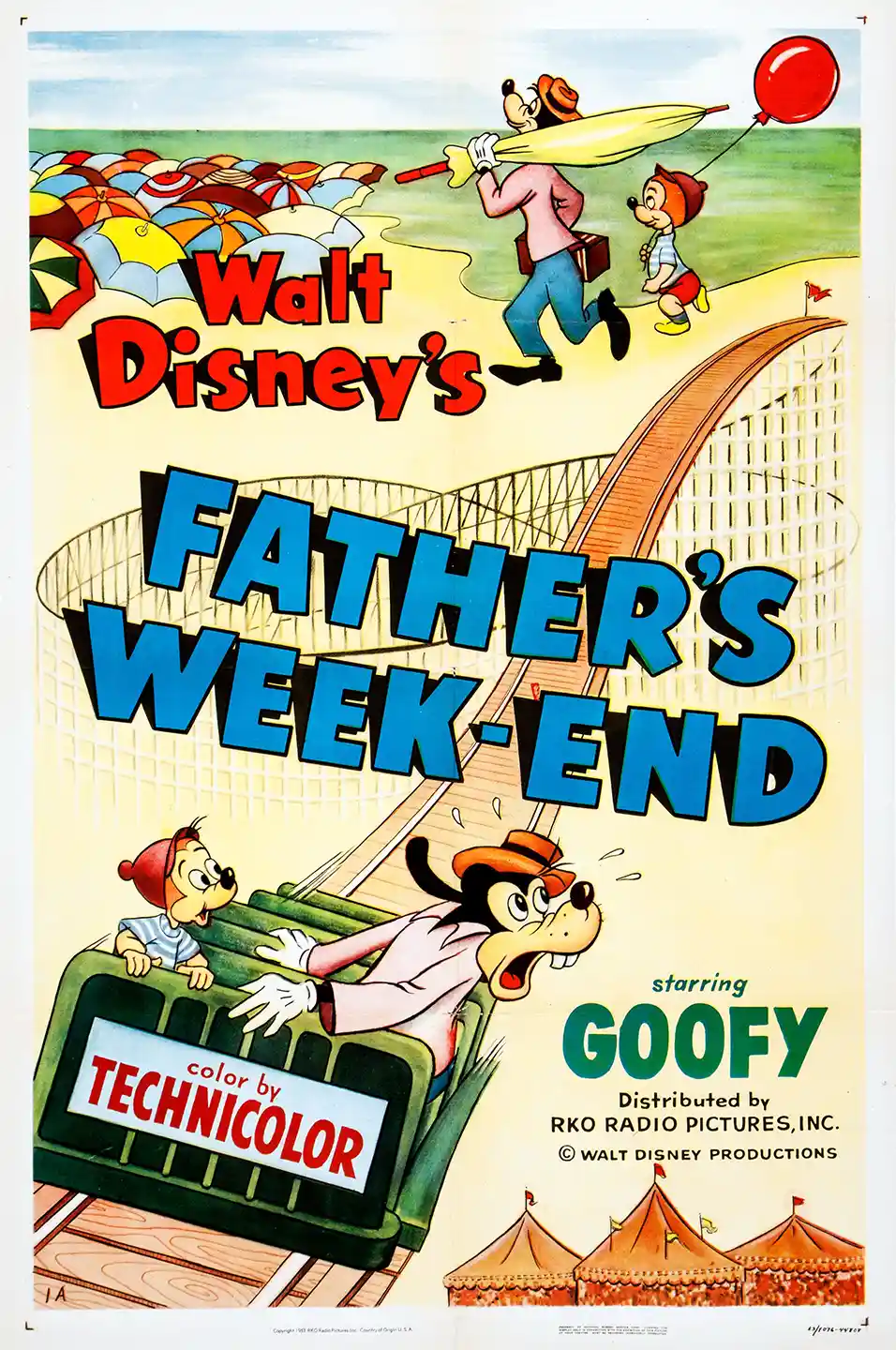 Father's Week-End | Goofy Cartoon Poster | Vintage Disney Art Print