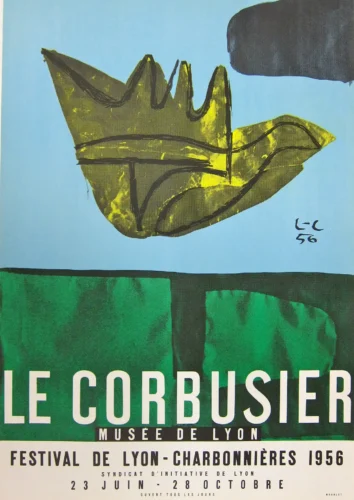 Le Corbusier Musee de Lyon Exhibition Abstract Art Print, 1956 Poster