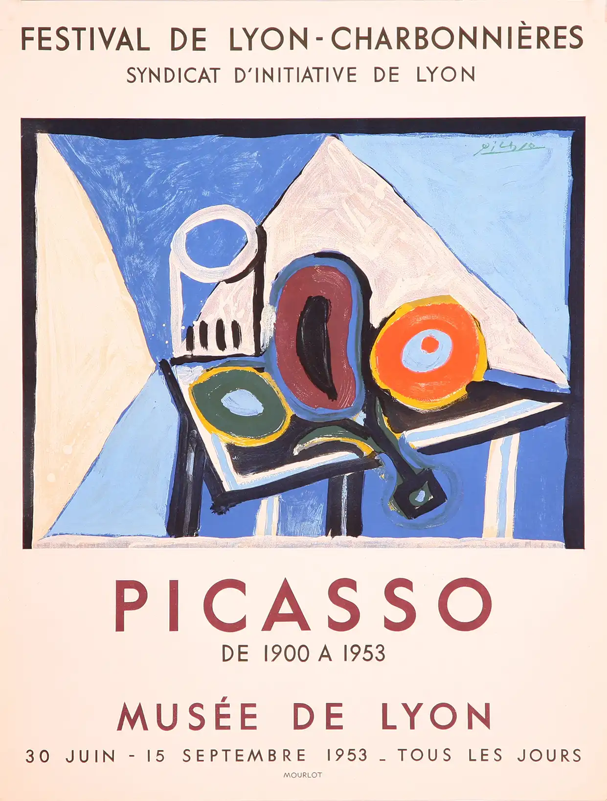 Pablo Picasso | Art Exhibition Poster | Festival de Lyon Still Life 1953