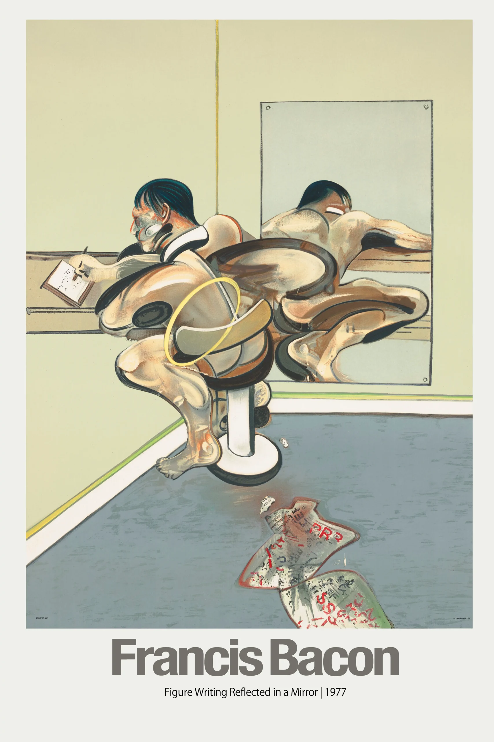 Francis Bacon | Art Poster | Figure Writing Reflected in a Mirror Print