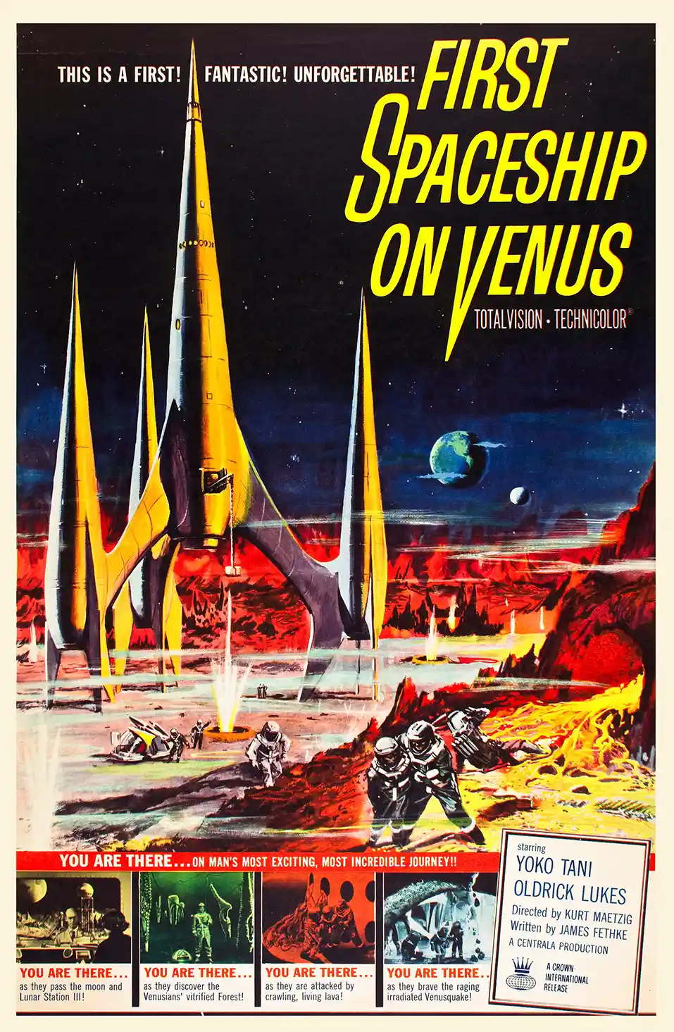 First Spaceship on Venus | Vintage Movie Poster | Retro Sci-Fi Rocket Art