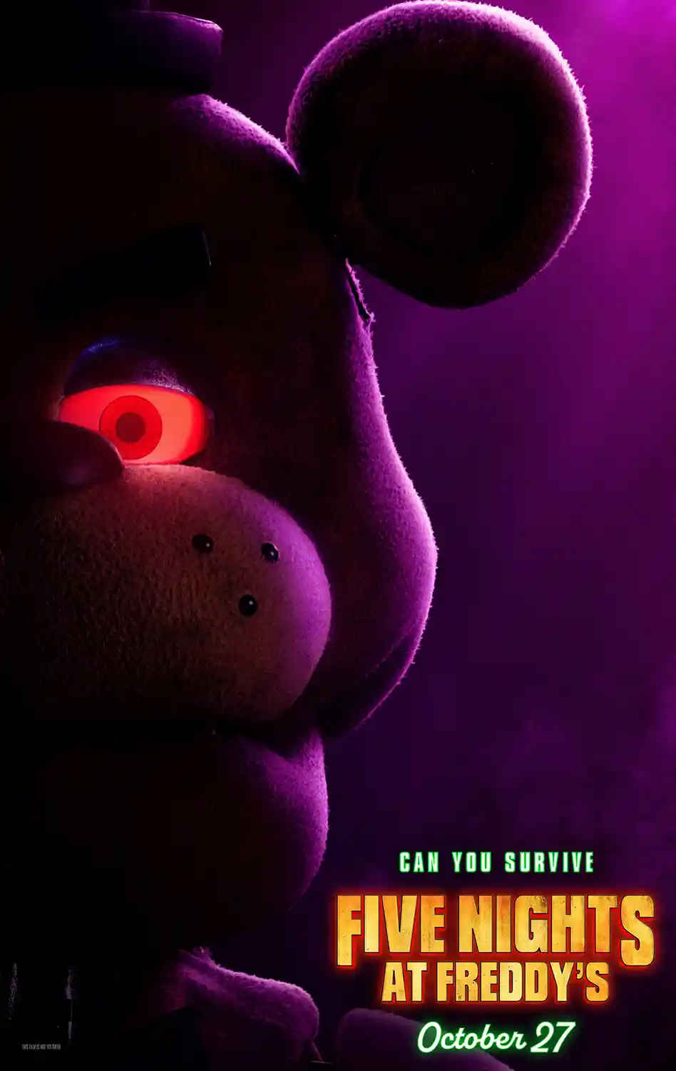 Five Nights at Freddy's (FNAF) Movie Poster | Freddy Fazbear Red Eye Art Print
