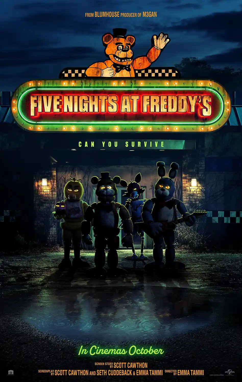 Five Nights at Freddy's | Movie Poster | Freddy Fazbear Neon Sign Art