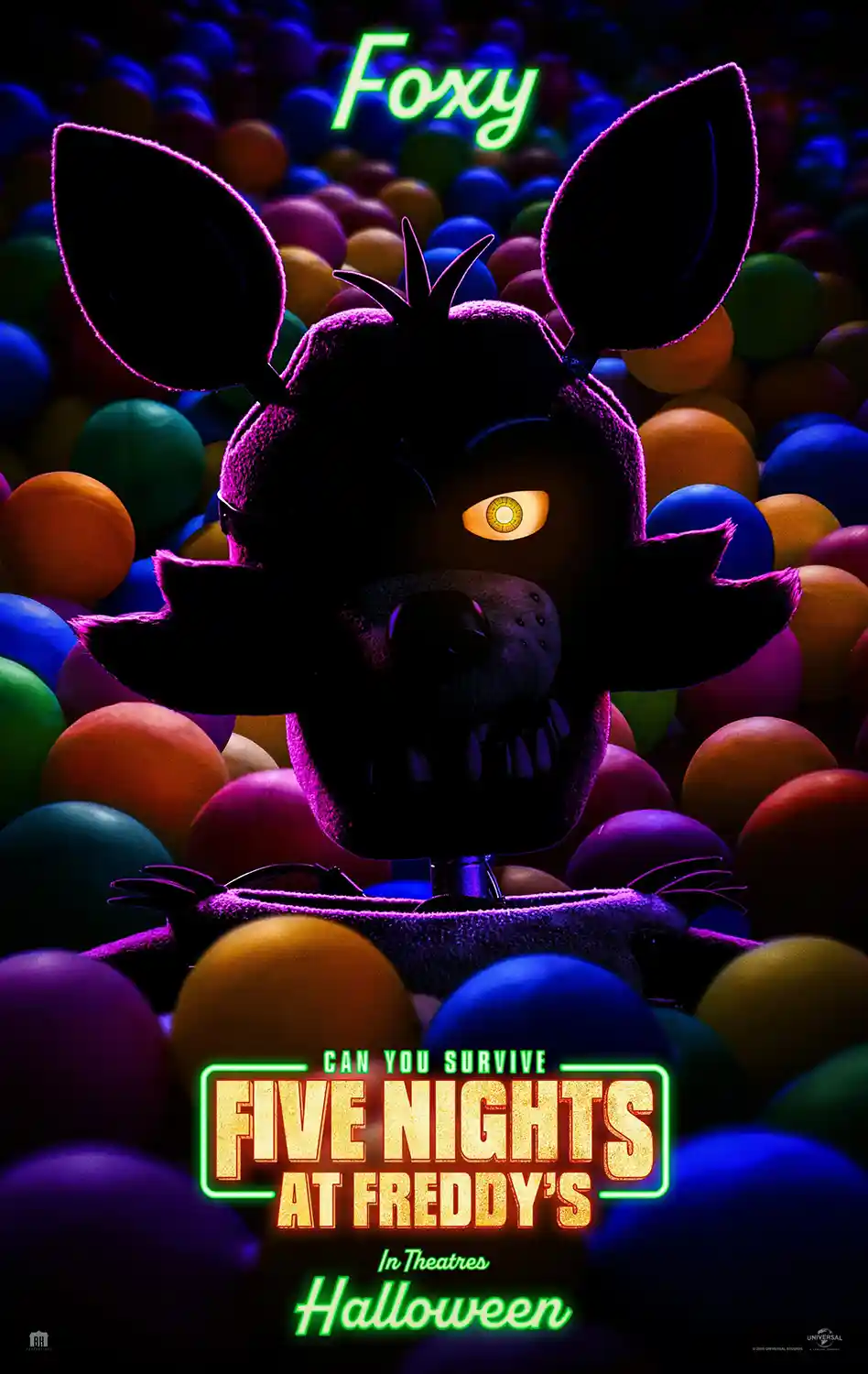 Five Nights at Freddy's Foxy | Movie Poster | Glowing Eye Ball Pit Art