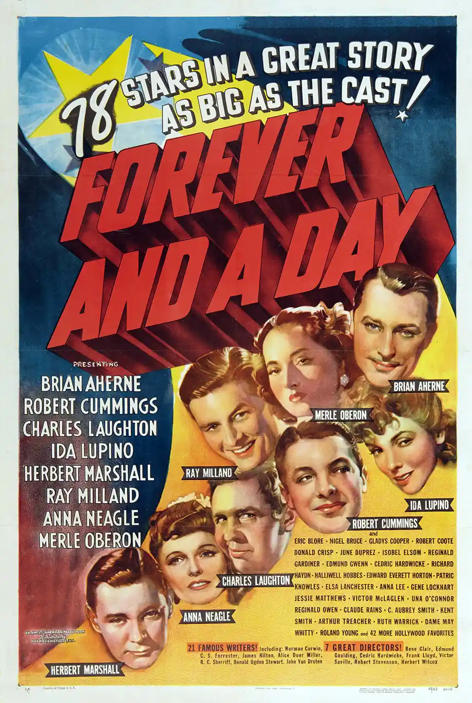 Forever and a Day | Vintage Movie Poster | 1943 All-Star Cast Art Print