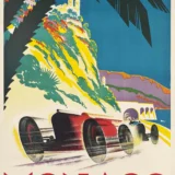 Monaco Grand Prix 1932 Vintage Racing Art Deco Travel Poster