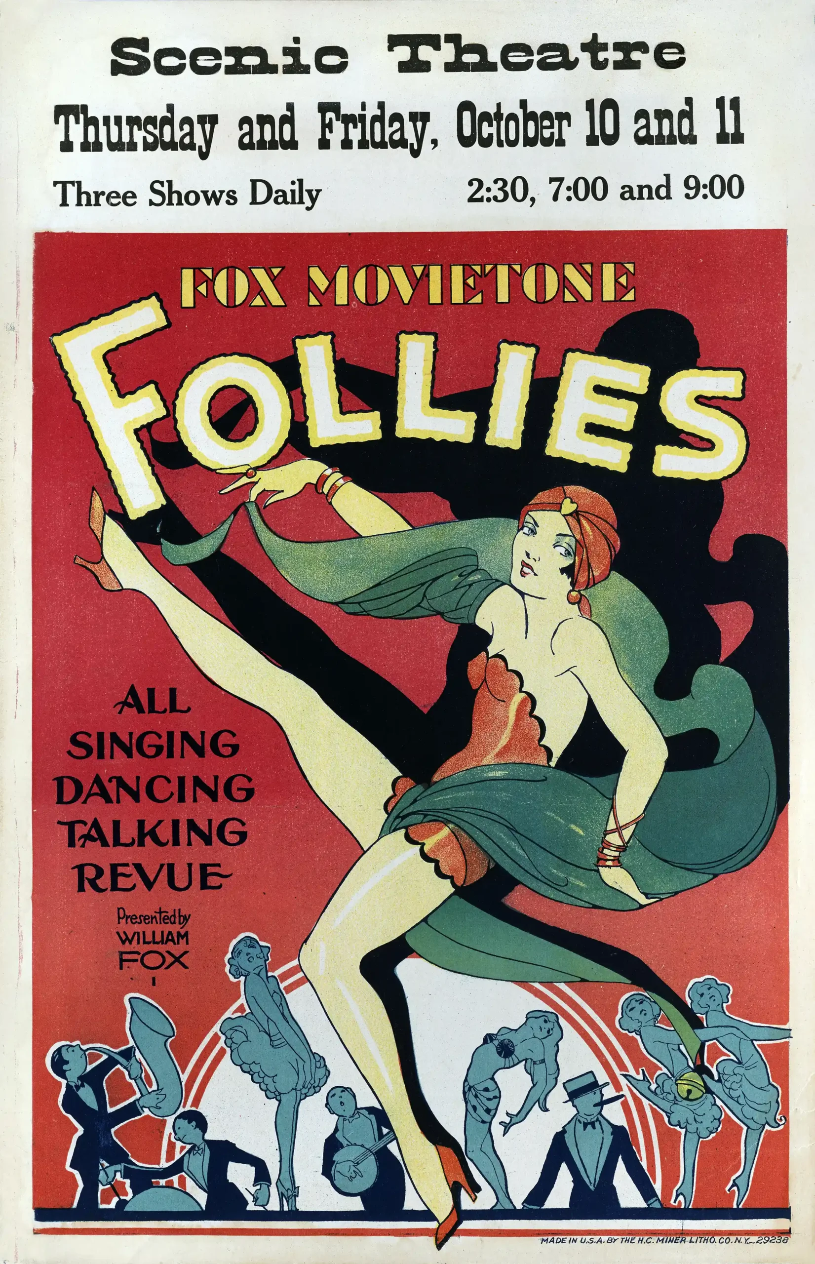Fox Movietone Follies | Vintage Movie Poster | 1929 Art Deco Wall Art